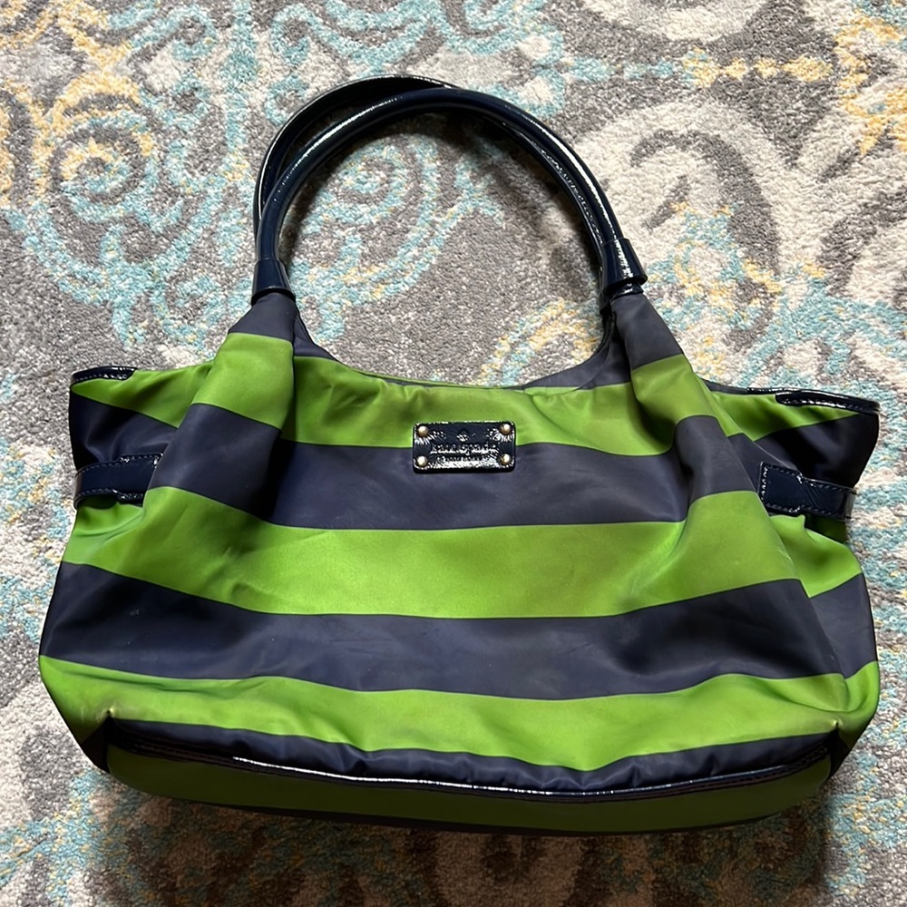 Kate Spade Green and Navy Karen Cambridge Bag